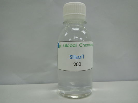 Bezbarwny przezroczysty lepki płyn aminosilikonowy SILISOF T280 do wykończenia bawełny, lnu, dżinu